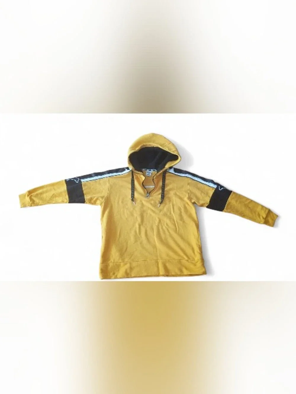 NWOT Victoria's Secret PINK Yellow Black Campus Sherpa Dog Hoodie Oversized Y2K - Picture 5 of 8